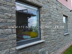 Außenwand Verkleidung aus Kalkstein Oberfläche Bossiert